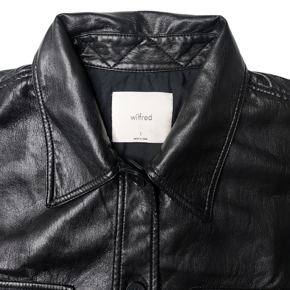 The GANNA Aritzia Leather Shirt Jacket - Picture 9 of 10